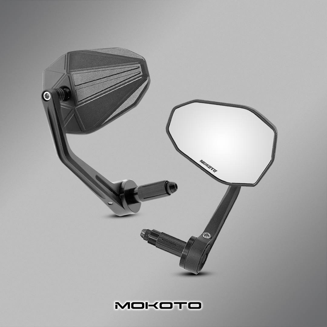 MOKOTO BAR END SIDE MIRROR ALLOY STEM NON-GRADED UNIVERSAL