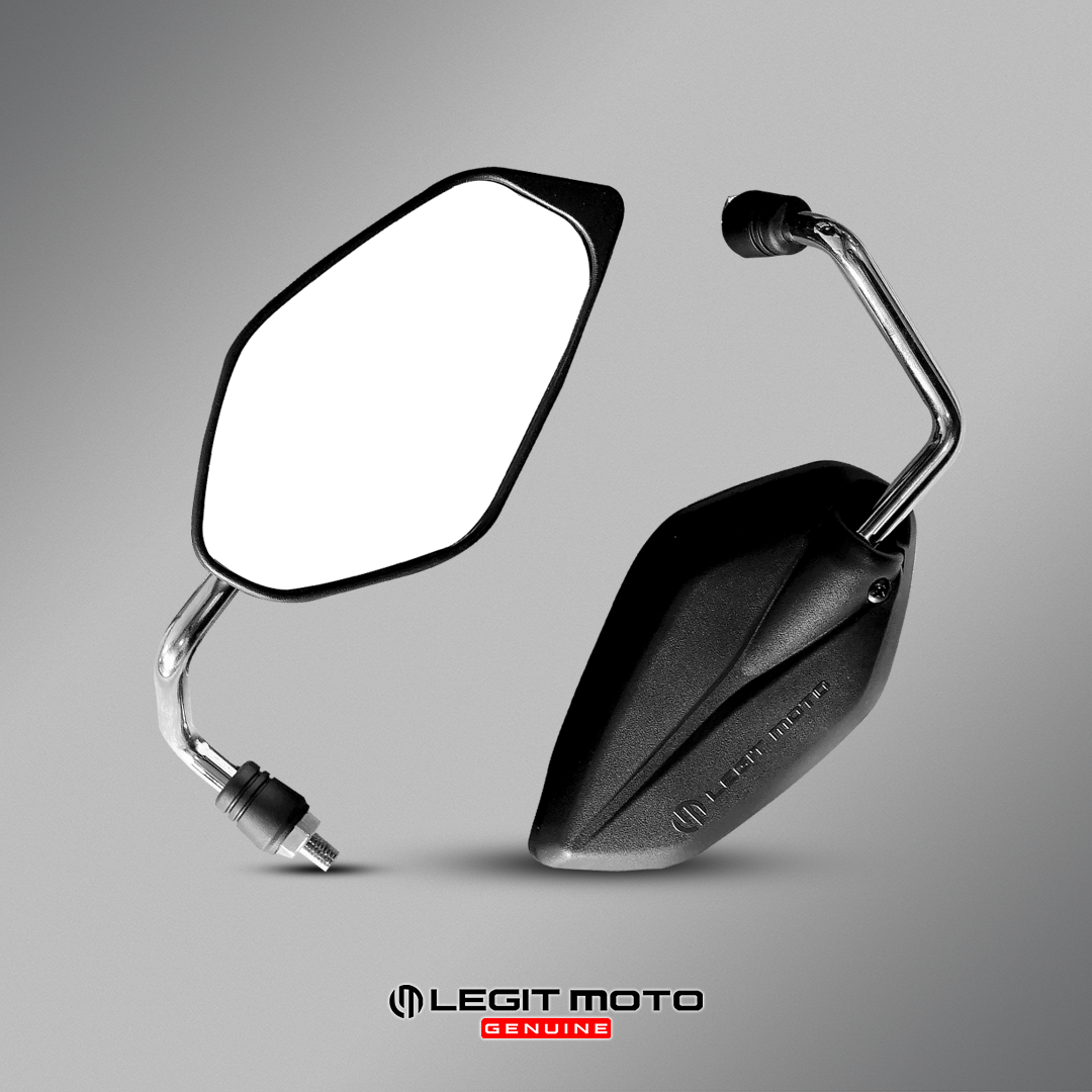 LEGITMOTO SIDE MIRROR CURVE STEM HONDA / YAMAHA CHROME