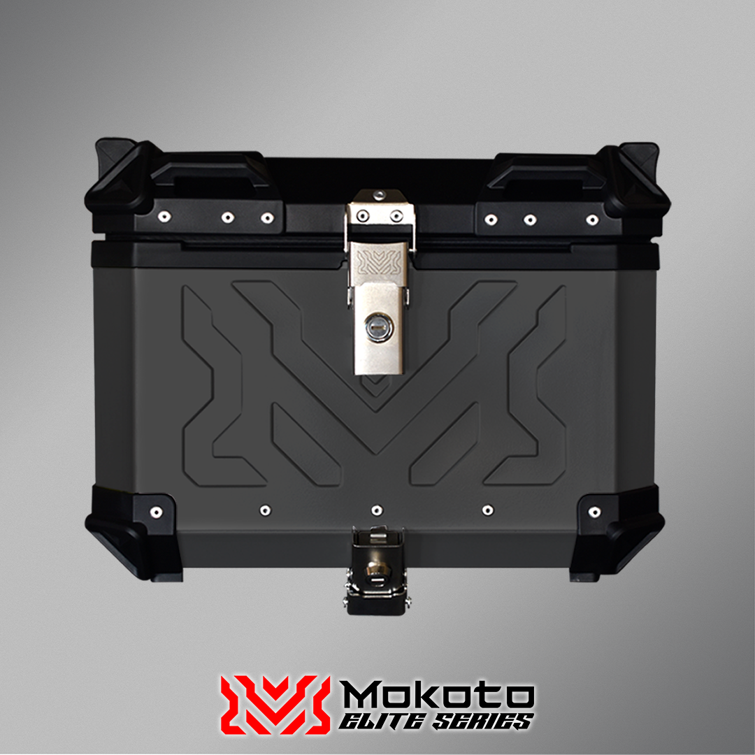 MOKOTO ELITE SERIES ALUMINUM ALLOY TOP BOX 45L WITH EMBOSSED LOGO ELITE
