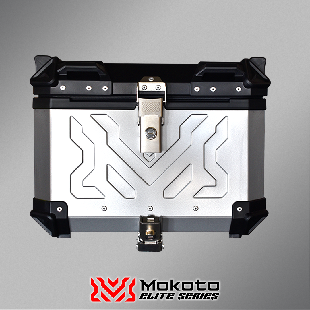 MOKOTO ELITE SERIES ALUMINUM ALLOY TOP BOX 45L WITH EMBOSSED LOGO ELITE