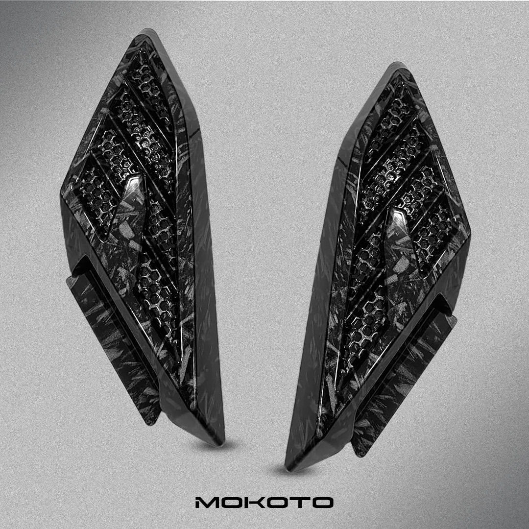 MOKOTO NMAX V2 V2.1 SIDE VENT GARNISH COVER SET FORGED CARBON