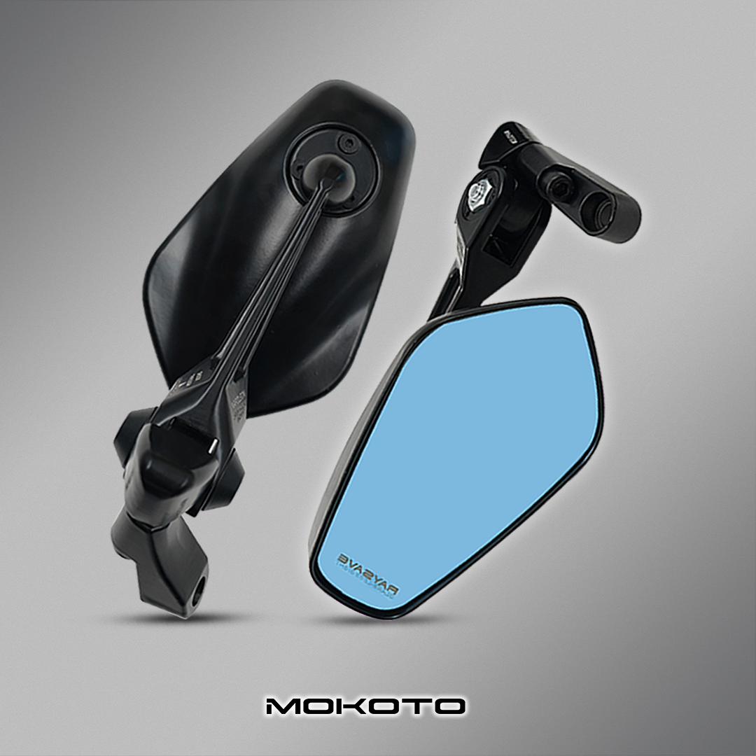 MOKOTO STREET KING V2 SIDE MIRROR BLUE LENS ADJUSTABLE ANTI-GLARE LENS