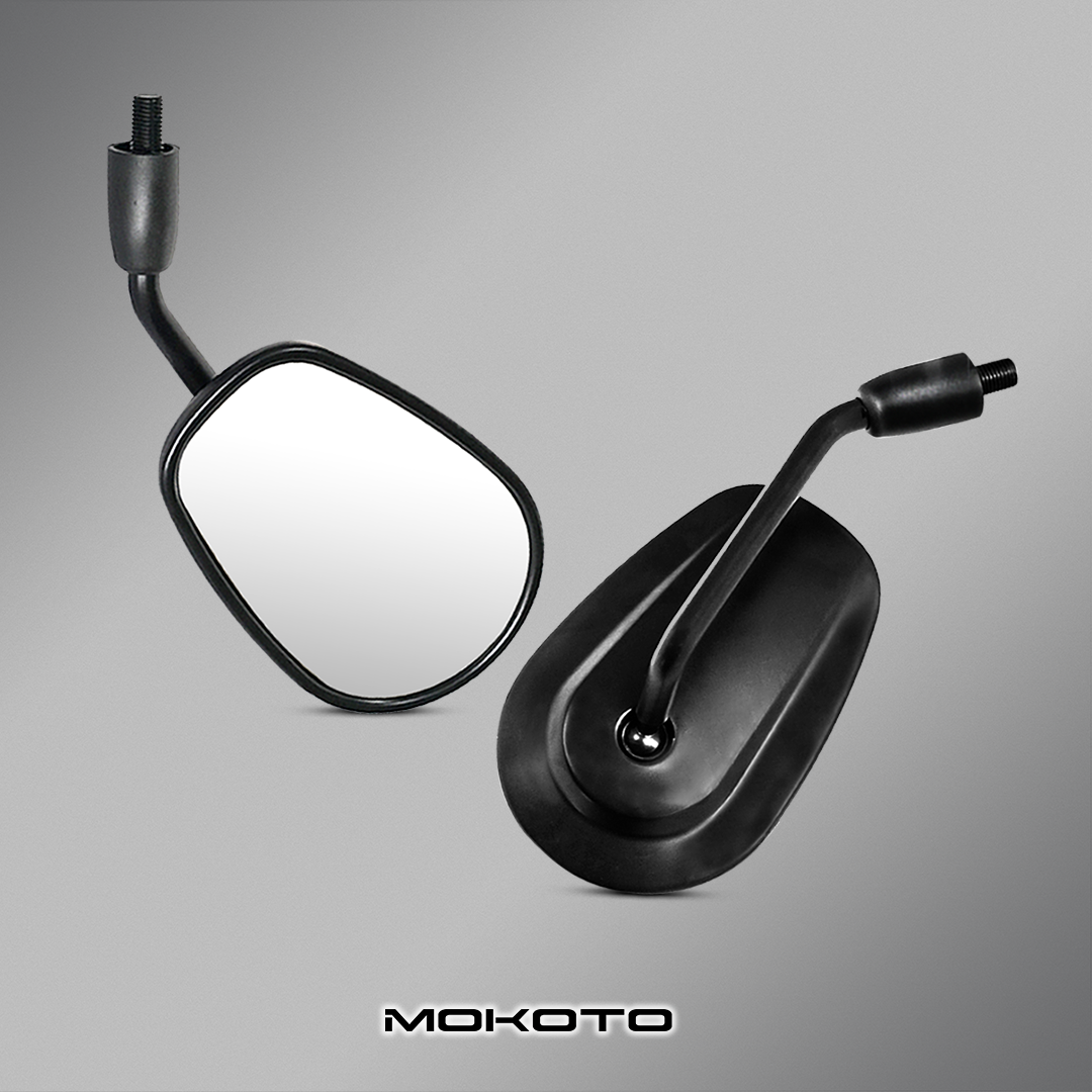 SIDE MIRROR HARLEY STYLE SHORT STEM SMOKE LENS 10MM UNIVERSAL