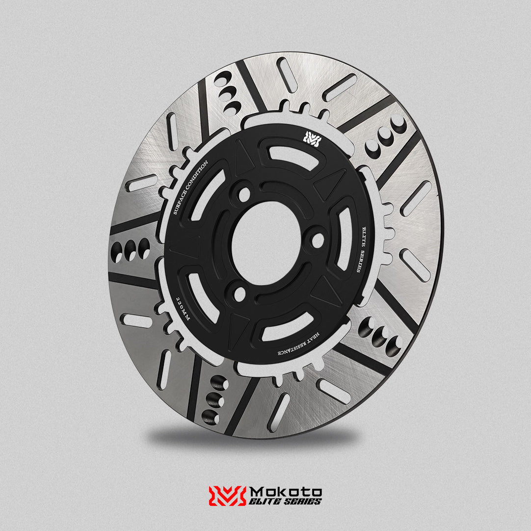 MOKOTO ELITE ASTRA FRONT FLOATING DISC 220MM 3 HOLES FOR MIO I125 / GEAR / GRAVIS A7075 ALUMINUM