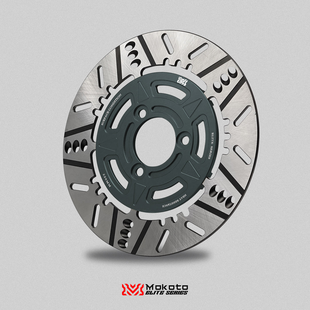 MOKOTO ELITE ASTRA FRONT FLOATING DISC 220MM 3 HOLES FOR MIO I125 / GEAR / GRAVIS A7075 ALUMINUM
