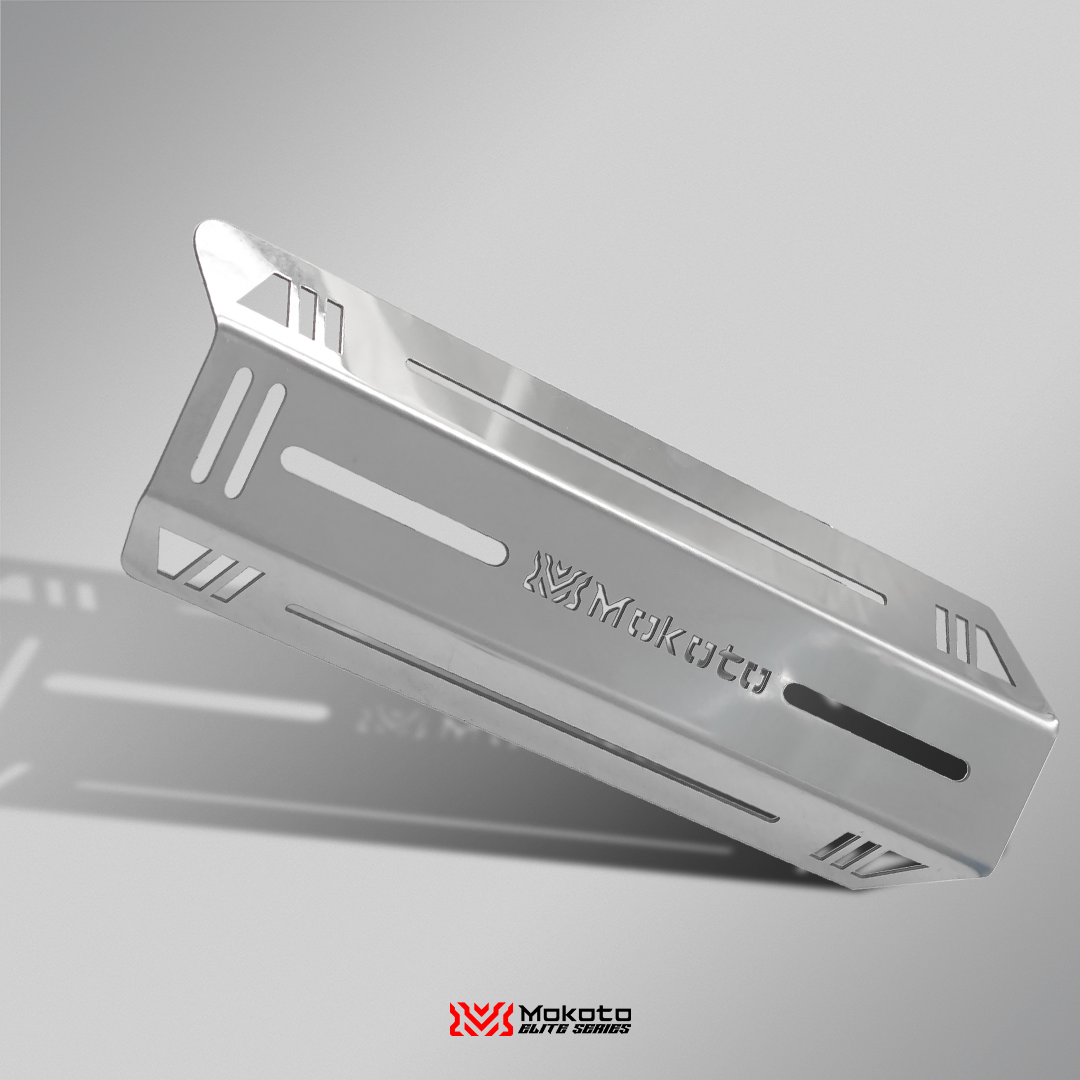 MOKOTO ELITE MUFFLER COVER NMAX/AEROX V2 NMAX/AEROX STANDARD/TURBO STAINLESS 304