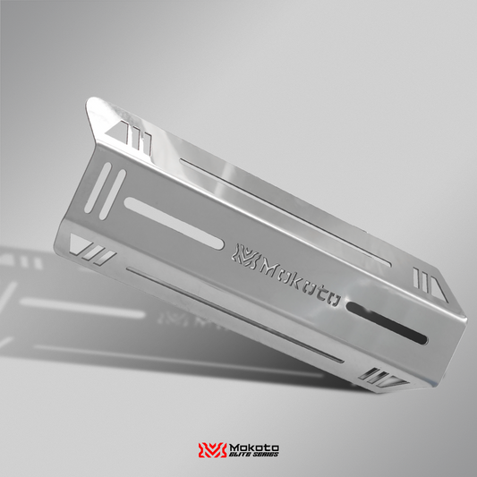 MOKOTO ELITE MUFFLER COVER NMAX/AEROX V2 NMAX/AEROX STANDARD/TURBO STAINLESS 304