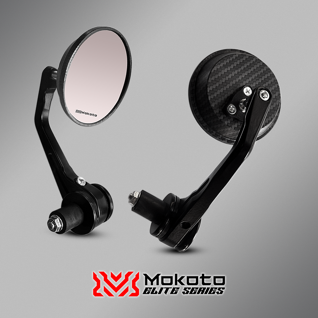 MOKOTO ELITE SERIES CARBON BAR END SIDE MIRROR