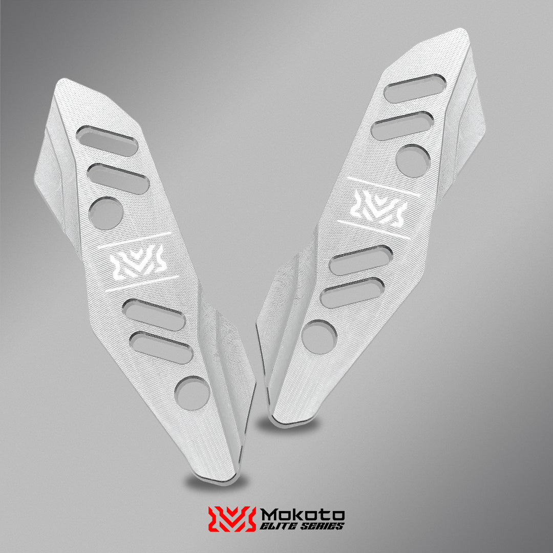 MOKOTO ELITE WIND SHIELD GARNISH CNC AEROX V1V2V3 SILVER