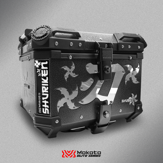 MOKOTO ELITE SERIES 45L SHURIKEN DESIGN ALLOY TOP BOX DOUBLE LOCK
