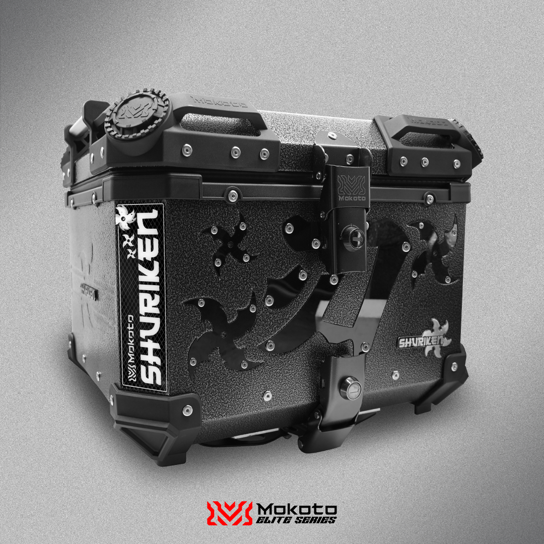 MOKOTO ELITE SERIES 45L SHURIKEN DESIGN ALLOY TOP BOX DOUBLE LOCK